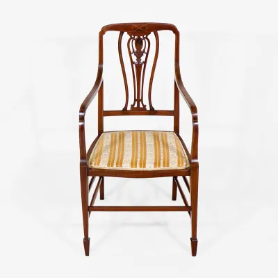 Armchair Edwardian 1890 Mahagoni Armlehnstuhl
