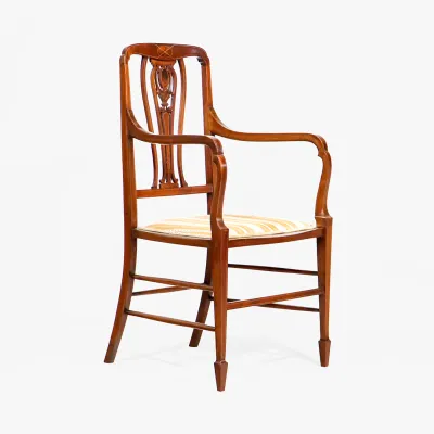 Armchair Edwardian 1890 Mahagoni Armlehnstuhl