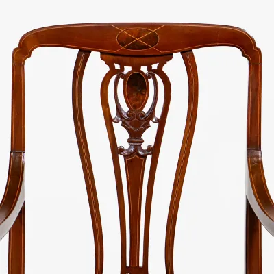 Armchair Edwardian 1890 Mahagoni Armlehnstuhl