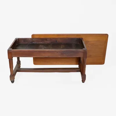 Antiker Landhaustisch aus massiver Eiche, England, 19. Jh.