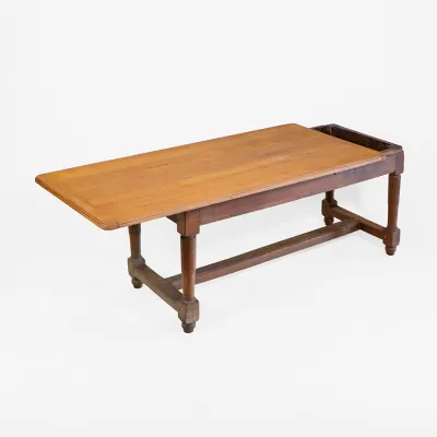 Antiker Landhaustisch aus massiver Eiche, England, 19. Jh.