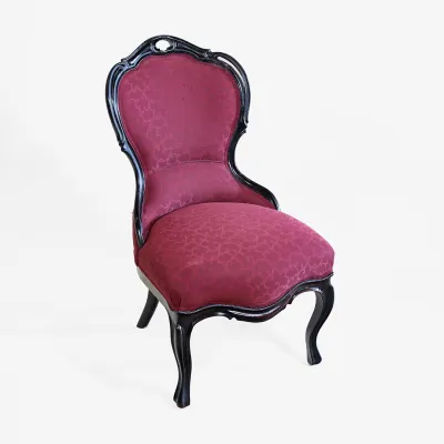 Antiker Boudoir Stuhl im Rokoko Stil – Viktorianischer Stuhl gepolstert