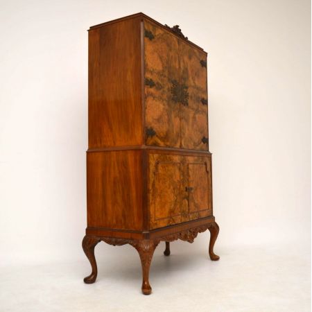 Antique Burr Walnuss Cocktail Getränke Schrank Vorratsschrank
