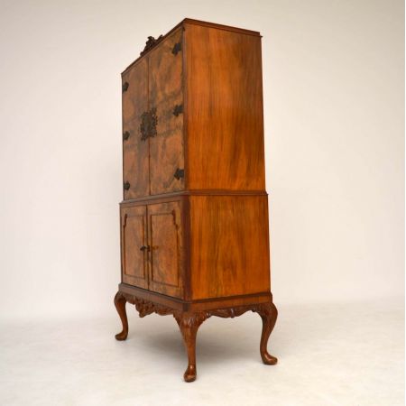 Antique Burr Walnuss Cocktail Getränke Schrank Vorratsschrank