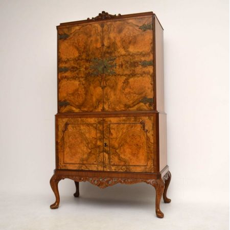 Antique Burr Walnuss Cocktail Getränke Schrank Vorratsschrank