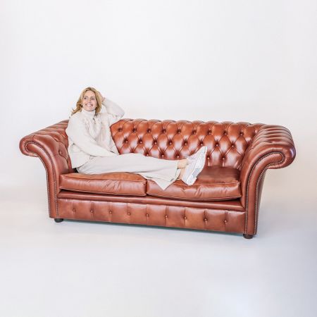 "Fort William" original Chesterfield Sofa englisches Ledersofa 3-Sitzer