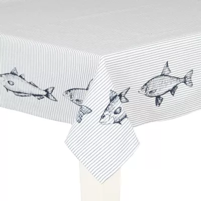 Clayre & Eef Boat and Fish Tischdecke ca. 100 x 100 cm