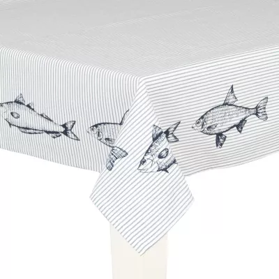 Clayre & Eef Boat and Fish Tischdecke ca. 150 x 150 cm