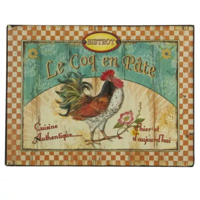 Clayre & Eef Wandbild on tin 40x30 cm