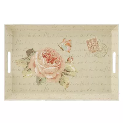 Tablett groß mit Blume 50.5*33.5*4cm