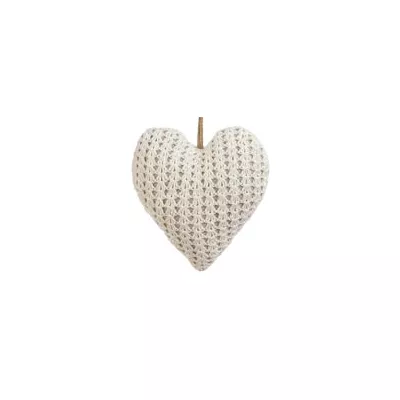 Clayre & Eef Deko Herz "Strick" beige 16cm