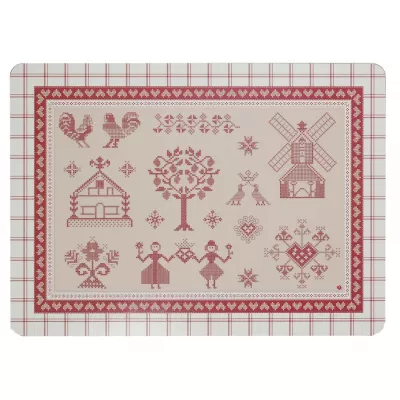 Clayre & Eef Platzdecke aus Kork, rot (6er Set)