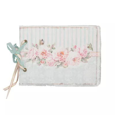 Clayre & Eef Notizbuch mit Blumenmustern, gestreift