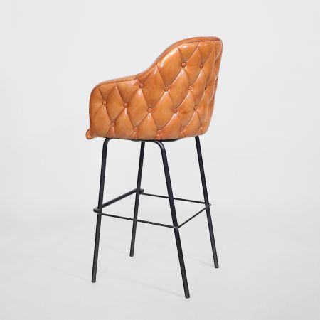 Barhocker Belle, Büffelleder, cognac