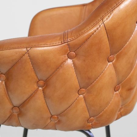 Barhocker Belle, Büffelleder, cognac