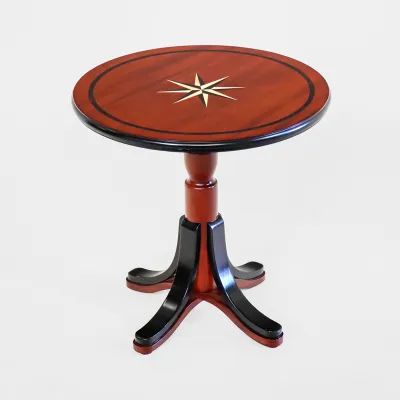 Couchtisch Mariner Star – Runder Beistelltisch aus Mahagonie