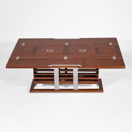 Massivholz Couchtisch im Art Deco Stil