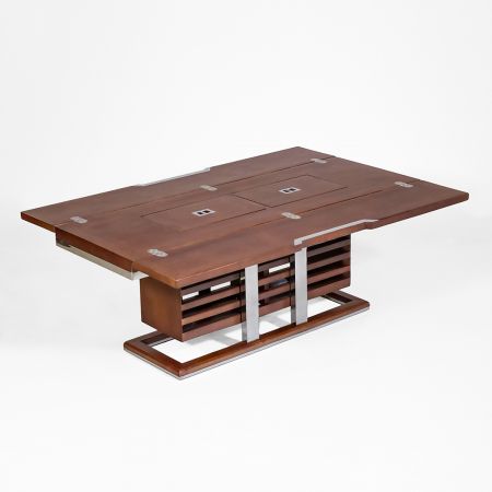 Massivholz Couchtisch im Art Deco Stil