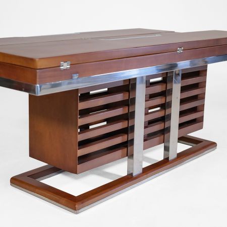 Massivholz Couchtisch im Art Deco Stil