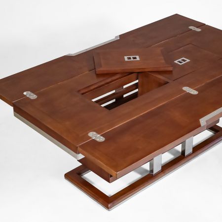 Massivholz Couchtisch im Art Deco Stil