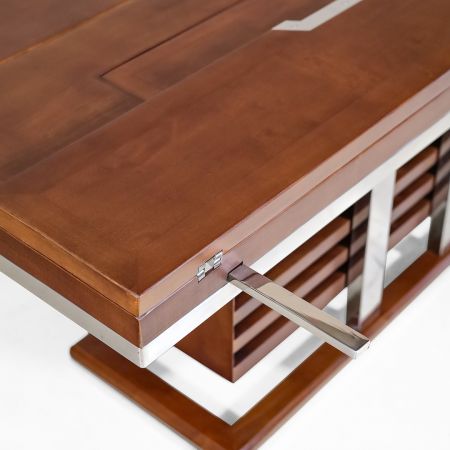 Massivholz Couchtisch im Art Deco Stil