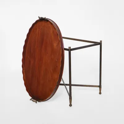 Antiker Beistelltisch mit Messing Untergestell tablett