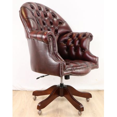 Chesterfield Board chair Drehstuhl in Birch Antik Rot