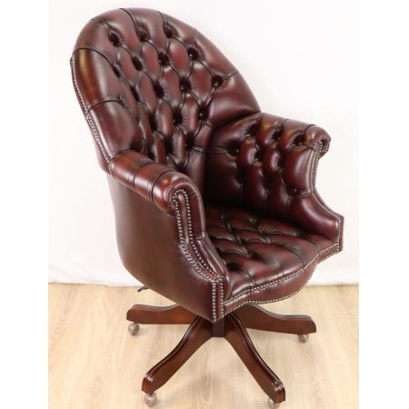 Chesterfield Board chair Drehstuhl in Birch Antik Rot