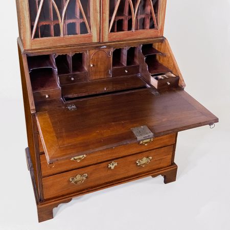 Georgian Bureau Bookcase, Büroschrank aus Mahagoni, Antik Sekretär Late Georgian aus England