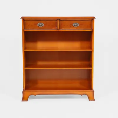 Kleines Heldense Bücherregal / Open Bookcase mit 2 Schubladen, in Eibe