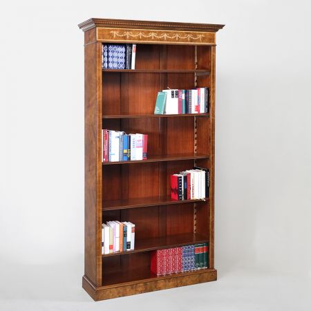 Offenes Bücherregal mit Satinholz Intarsien