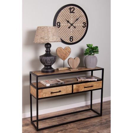 Clayre & Eef Lampenfuß Ø 24x47 cm Schwarz Kunststoff Rund