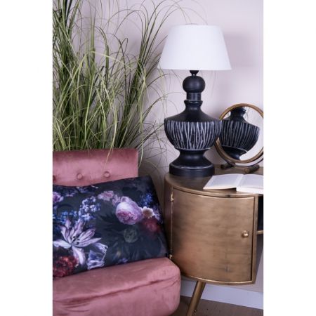 Clayre & Eef Lampenfuß Ø 24x47 cm Schwarz Kunststoff Rund