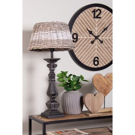 Clayre & Eef Lampenfuß 15x15x59 cm  Schwarz MDF Kunststoff Quadratisch