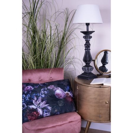 Clayre & Eef Lampenfuß 15x15x59 cm  Schwarz MDF Kunststoff Quadratisch