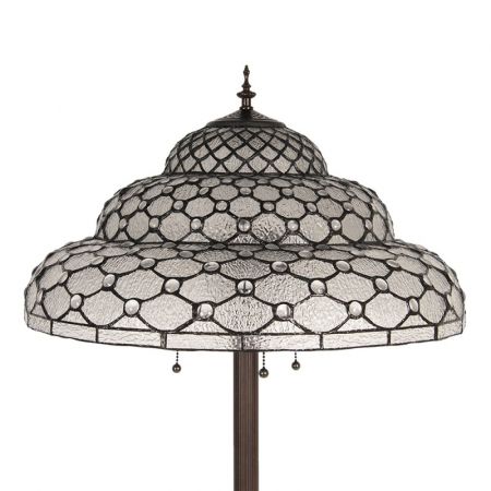 Clayre & Eef Tiffany Stehlampe Ø 52x166 cm  Glas Kunststoff Rechteckig Stehender Lampe Glasmalerei