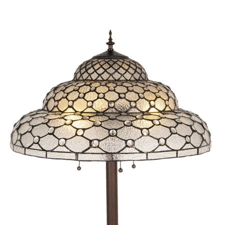 Clayre & Eef Tiffany Stehlampe Ø 52x166 cm  Glas Kunststoff Rechteckig Stehender Lampe Glasmalerei
