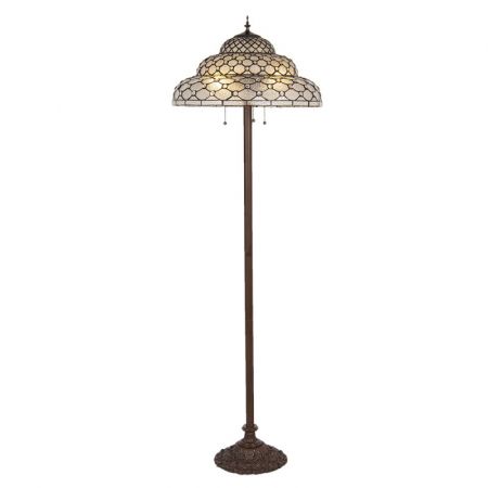 Clayre & Eef Tiffany Stehlampe Ø 52x166 cm  Glas Kunststoff Rechteckig Stehender Lampe Glasmalerei