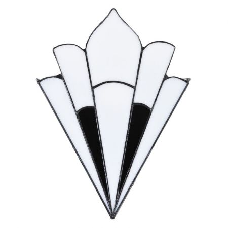 Clayre & Eef Tiffany Wandlampe 36x3x21 cm  Weiß Glas Wandleuchte Stimmungslampe