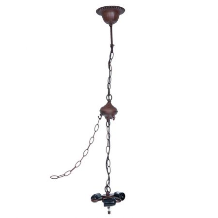 Clayre & Eef Kabelpendel Kette Tiffany 16x16x95 cm  Braun Metall Pendelleuchte