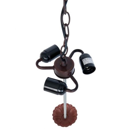 Clayre & Eef Kabelpendel Kette Tiffany 16x16x95 cm  Braun Metall Pendelleuchte