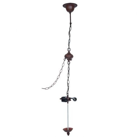 Clayre & Eef Kabelpendel Kette Tiffany 16x16x95 cm  Braun Metall Pendelleuchte