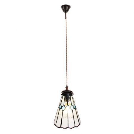 Clayre & Eef Hängelampe Tiffany Ø 15x115 cm  Glas Metall Rund Hängelampe Esszimmer