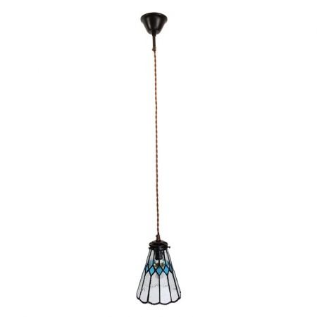 Clayre & Eef Hängelampe Tiffany Ø 15x115 cm  Glas Metall Rund Hängelampe Esszimmer