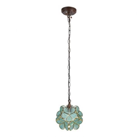 Clayre & Eef Hängelampe Tiffany 21x21x17/90 cm  Grün Glas Hängelampe Esszimmer