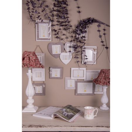 Clayre & Eef Lampenschirm Ø 25x15 cm Rot Beige Baumwolle Synthetisch