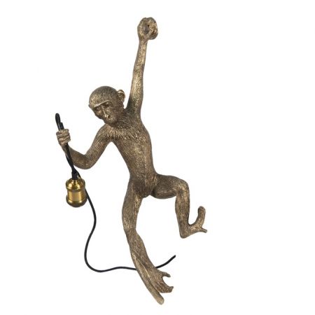 Clayre & Eef Stimmungslampe Affe 27x30x66 cm Goldfarbig