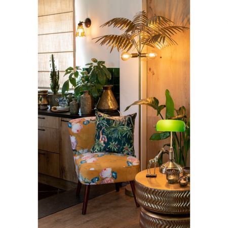 Clayre & Eef Stehlampe Palme Ø 100x193 cm Goldfarbig Metall Stehender Lampe