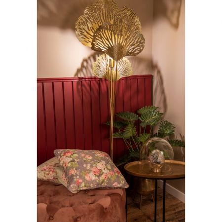 Clayre & Eef Stehlampe Ø 62x161 cm Goldfarbig Metall Stehender Lampe