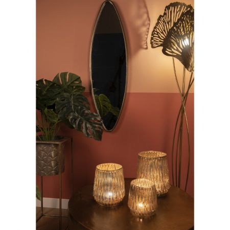 Clayre & Eef Stehlampe Ø 62x161 cm Goldfarbig Metall Stehender Lampe